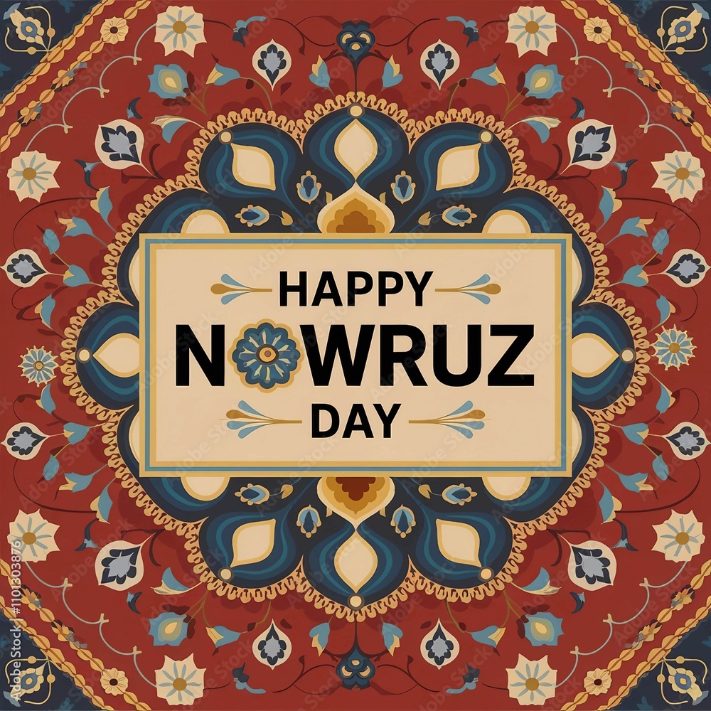 Happy Nowruz Day Persian Carpet Design