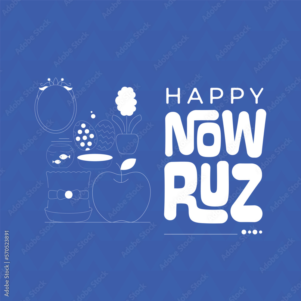 Happy Nowruz Day With English Calligraphy Art Style Happy Persian New Year