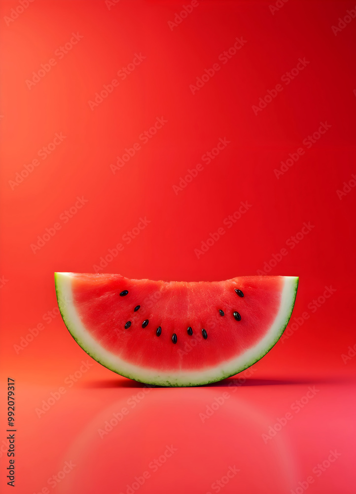 Happy Yalda Night A Slice Of Watermelon On A Vertical Red Background