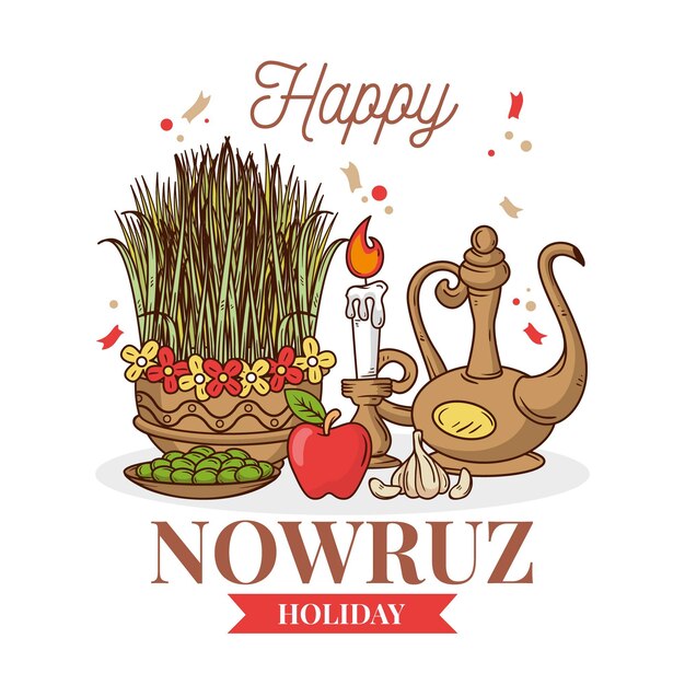 Hand Drawn Happy Nowruz Items