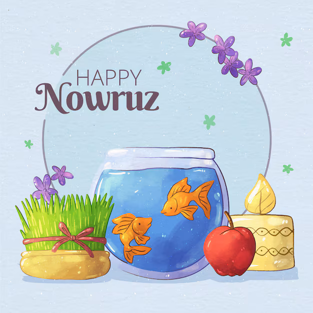 Watercolor Happy Nowruz Illustrationn