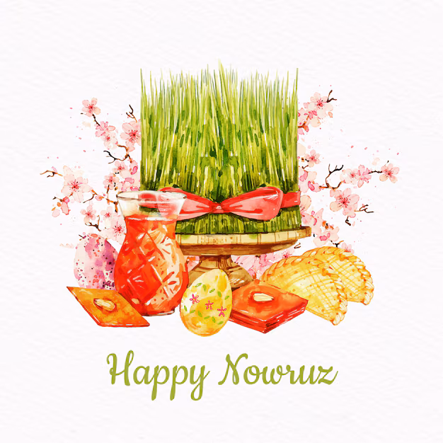 Watercolor Nowruz Event Illustration