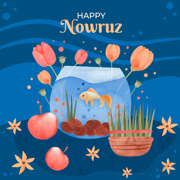 Watercolor Nowruz Illustration