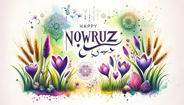 Nowruz Illustration Watercolor Style