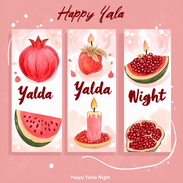 Set Three Social Media Posts Yalda Night