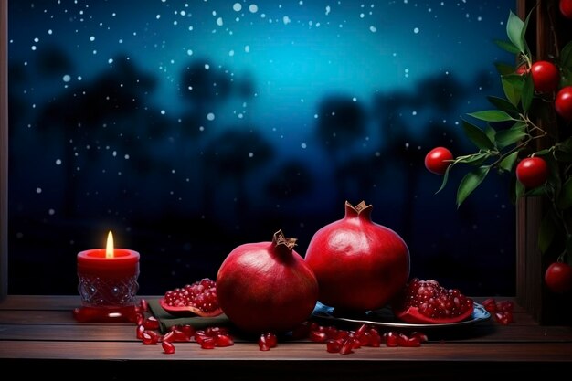 Yalda Night Background Copy Space