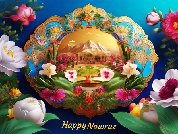 Happy Nowruz Day Iranian New Year Illustration