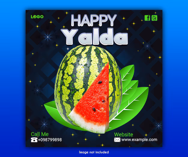 Happy Yalda Celebration Poster Template