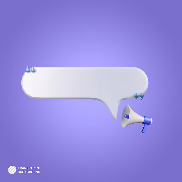 Megaphone With Speech Bubble Icon 3d Rendering