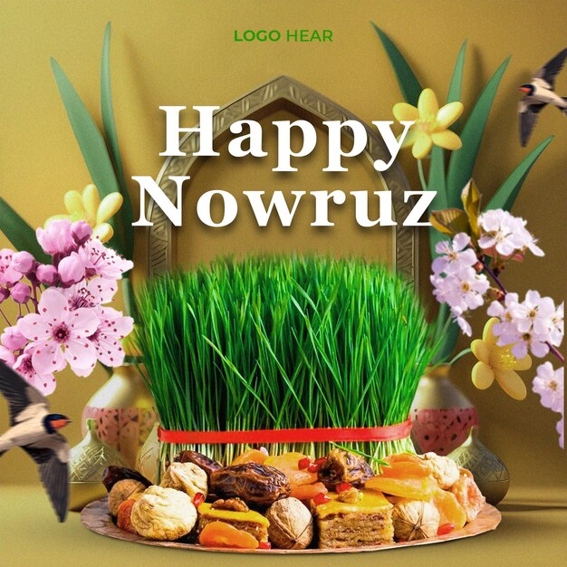 Psd Banner Design With Happy Nowruz Holiday