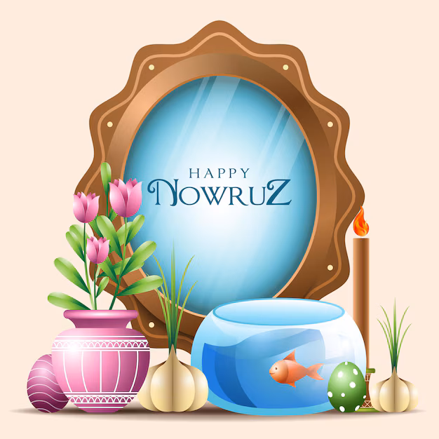 Happy Nowruz Day Greeting Card Template