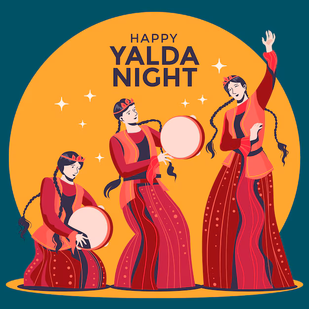 Happy Yalda Night With Dancers Background