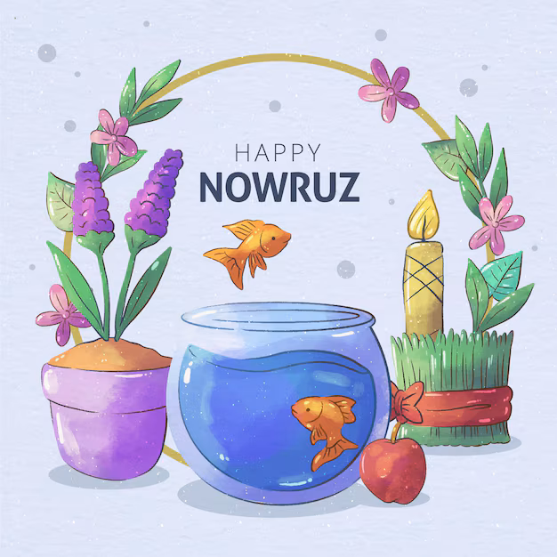 Watercolor Happy Nowruz Celebration