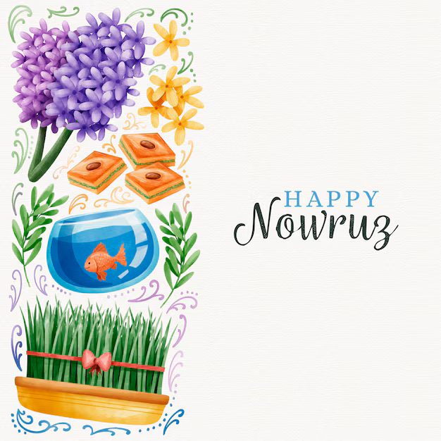 Watercolor Happy Nowruz Day Design