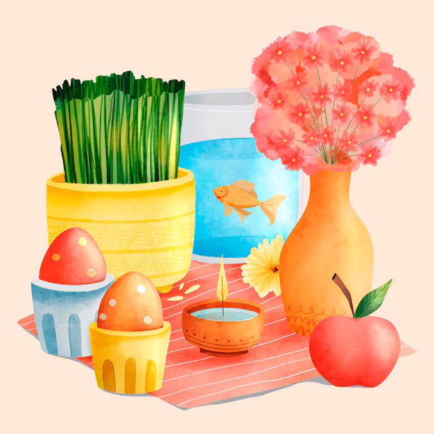 Watercolor Nowruz Illustration