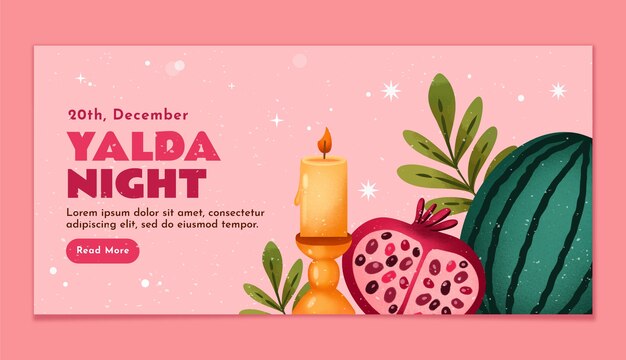 Watercolor Yalda Night Celebration Banner